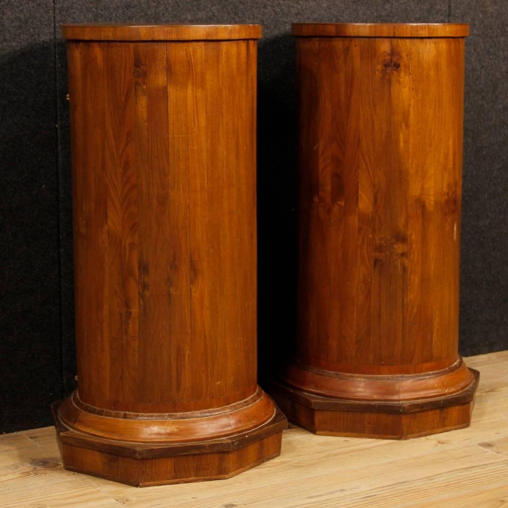 Pair of Italian Bedside Tables in Cherry and Fruit Wood from 20th Century 4
