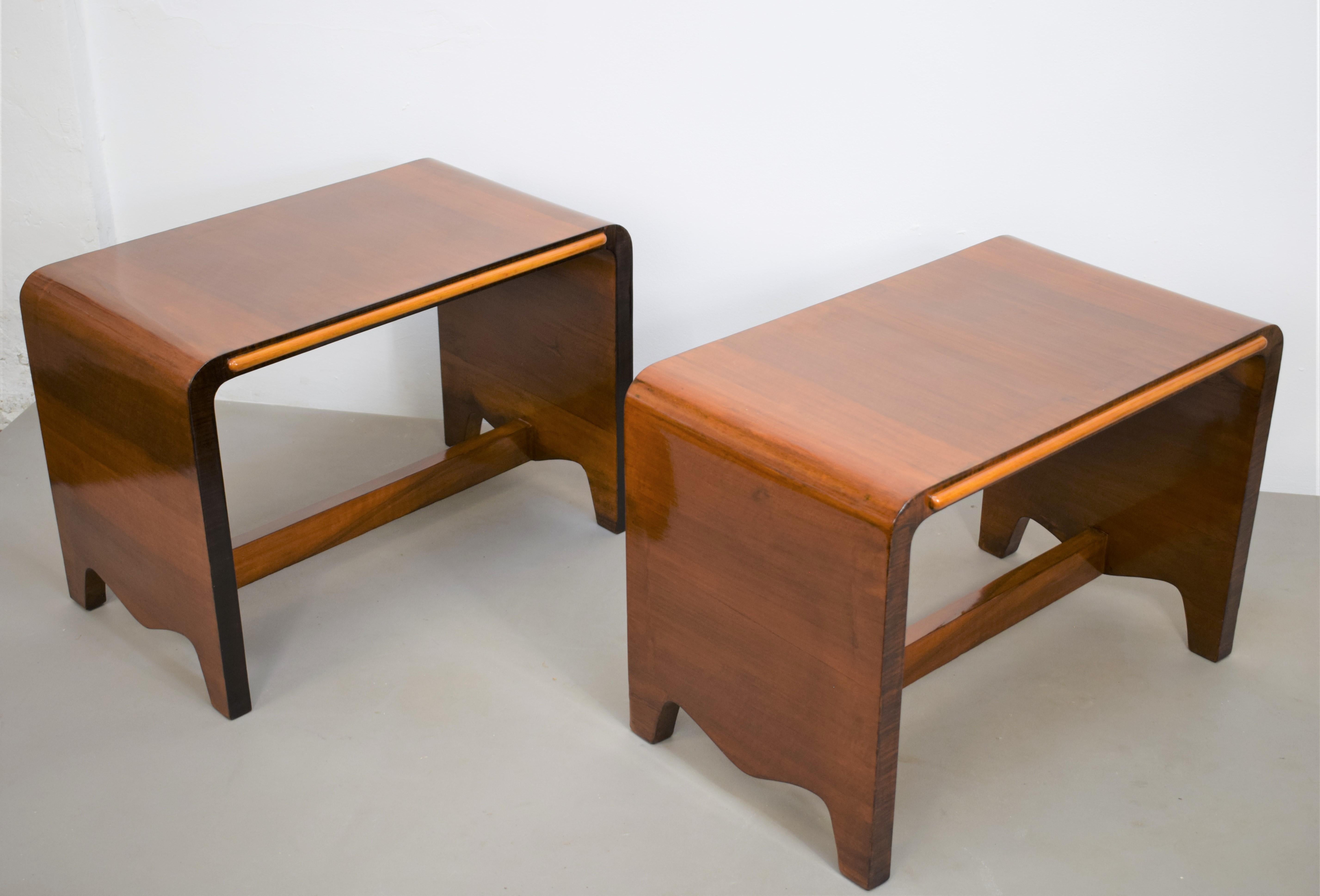 Pair of Italian benches, 1940s.

Dimensions: H= 46 cm; W= 65 cm; D= 40 cm.
