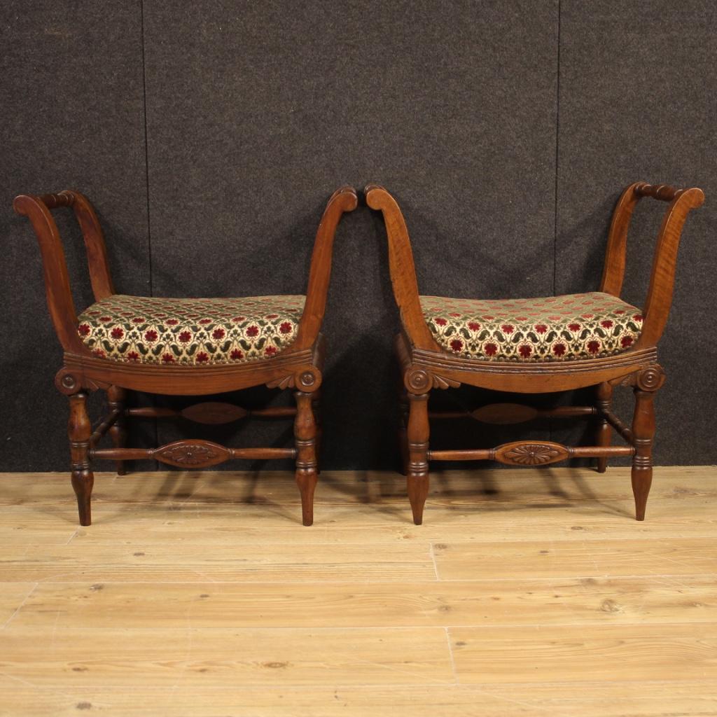 Pair of Italian Benches from the Charles X Era For Sale 1