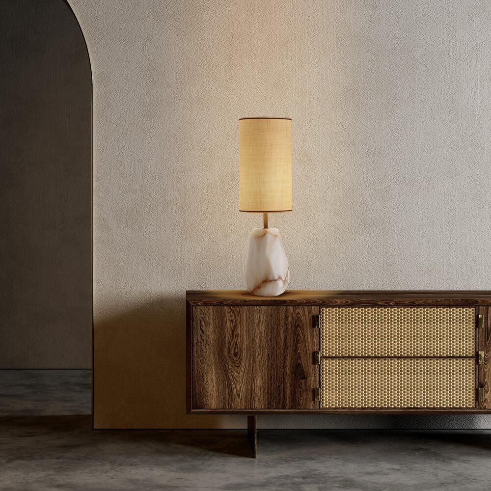 Paire de lampes de table italiennes en albâtre sur mesure « Monolite » Neuf - En vente à Milano, IT