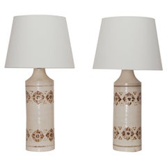 Pair of Italian Bitossi Classic Bone White Table Lamps