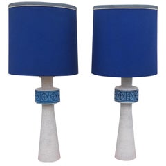Used Pair of Italian Bitossi Style Large Table Lamps