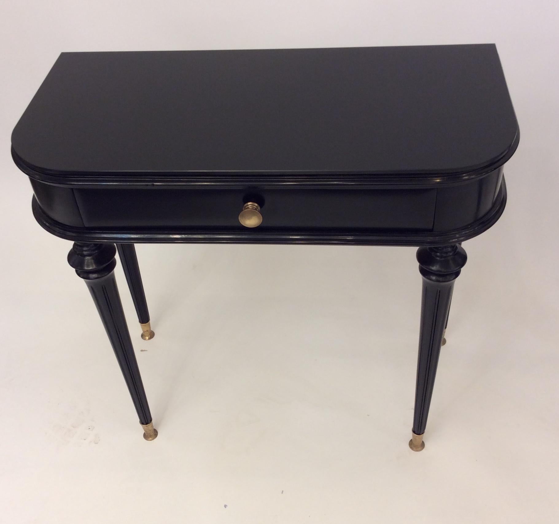 20th Century Pair of Italian Black Lacquered Side Tables Attributed to Paolo Buffa circa 1940