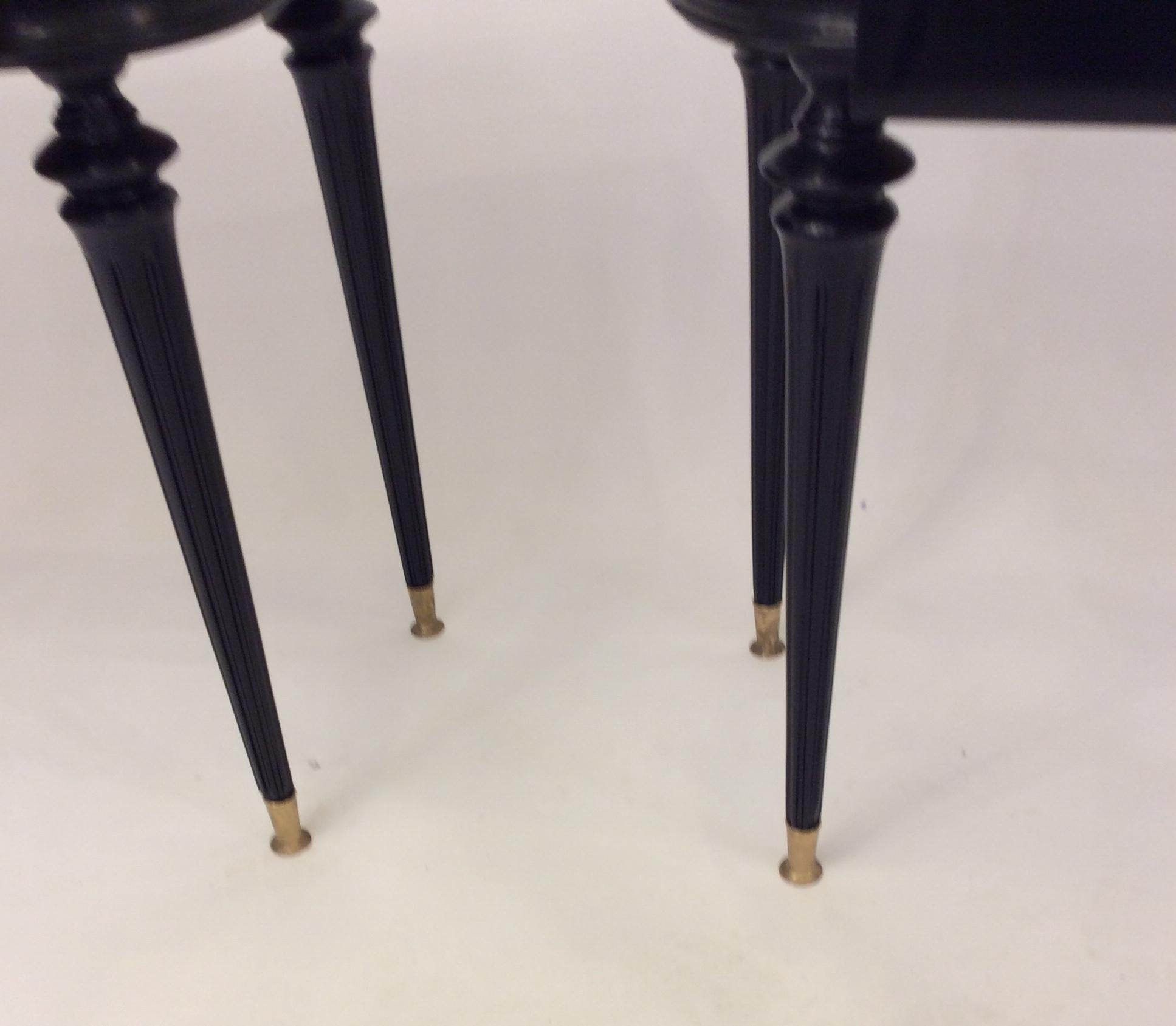 Pair of Italian Black Lacquered Side Tables Attributed to Paolo Buffa circa 1940 3