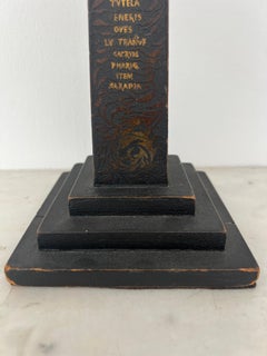 Pair of Italian Black painted Obelisks, Neoclassical 19th Century