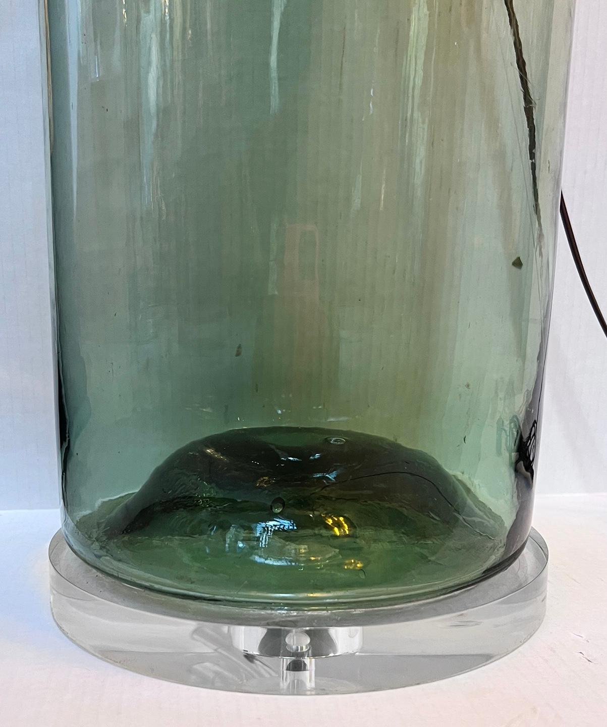 Early 20th Century Pair of Italian Blown Glass lamps For Sale
