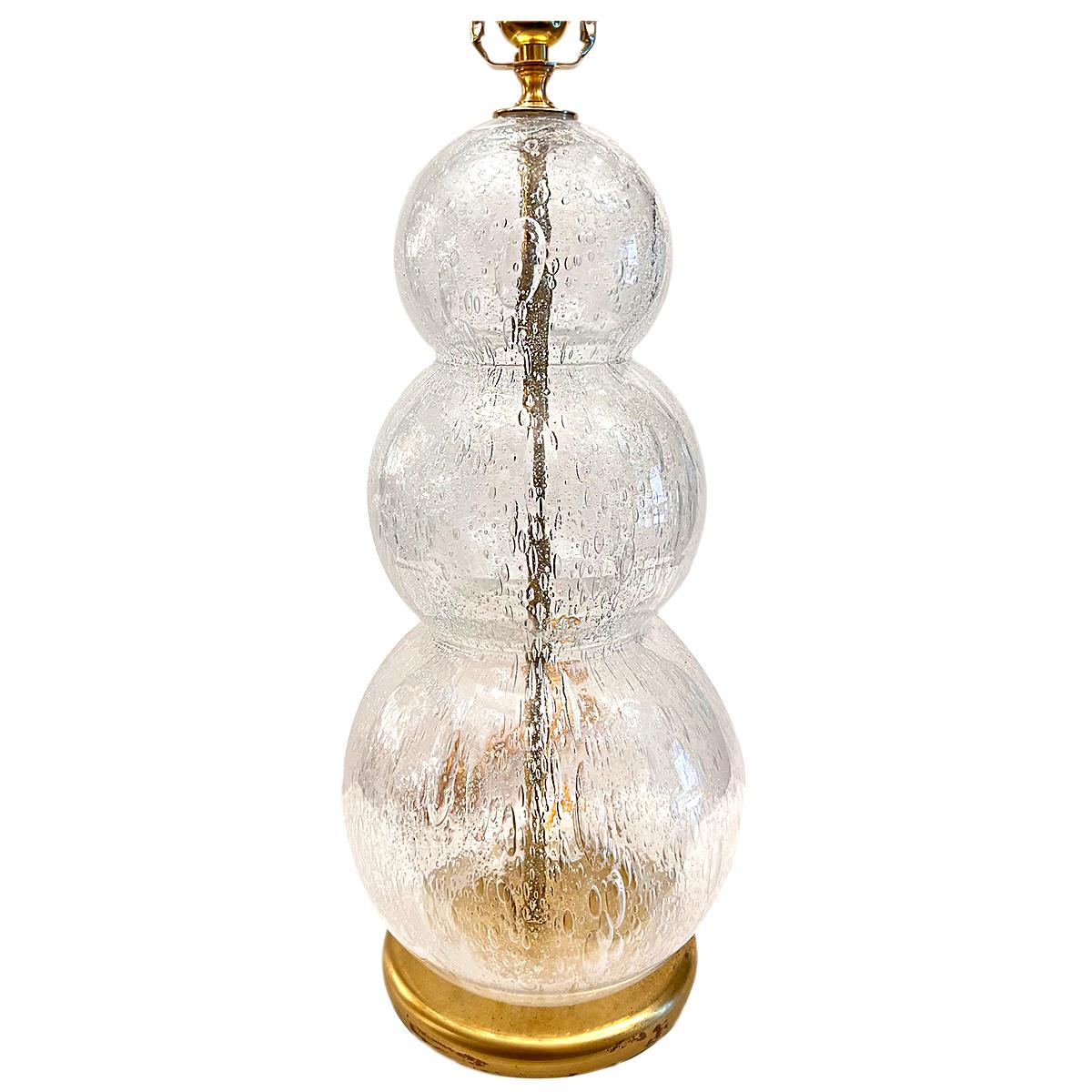 Gilt Pair of Italian Blown Glass Lamps For Sale