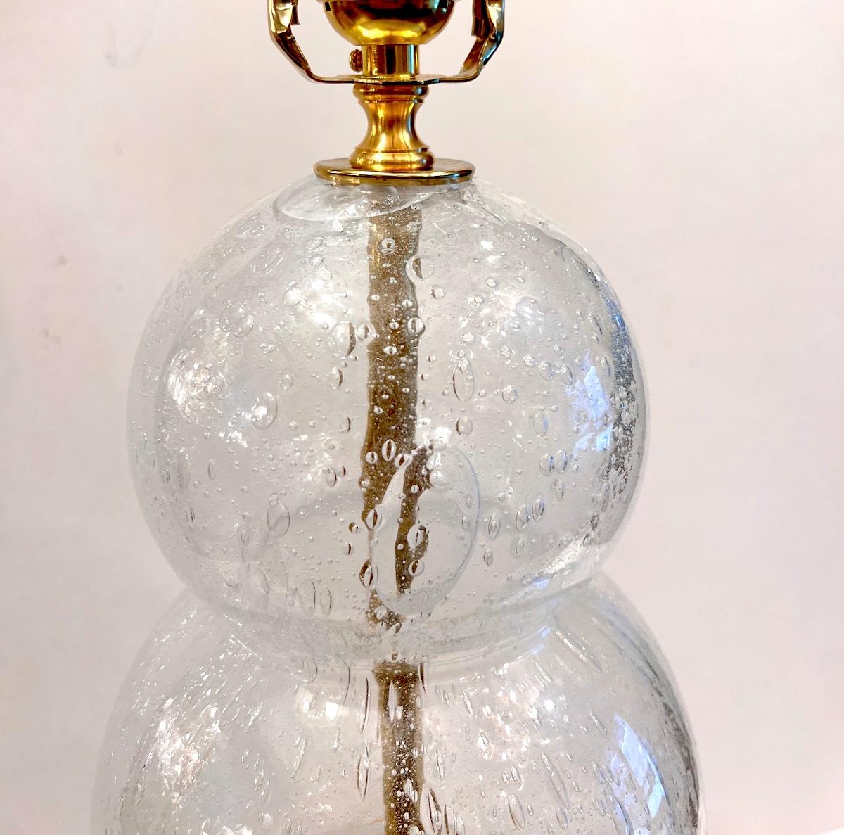 Pair of Italian Blown Glass Lamps In Good Condition For Sale In New York, NY