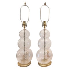 Pair of Italian Blown Glass Lamps