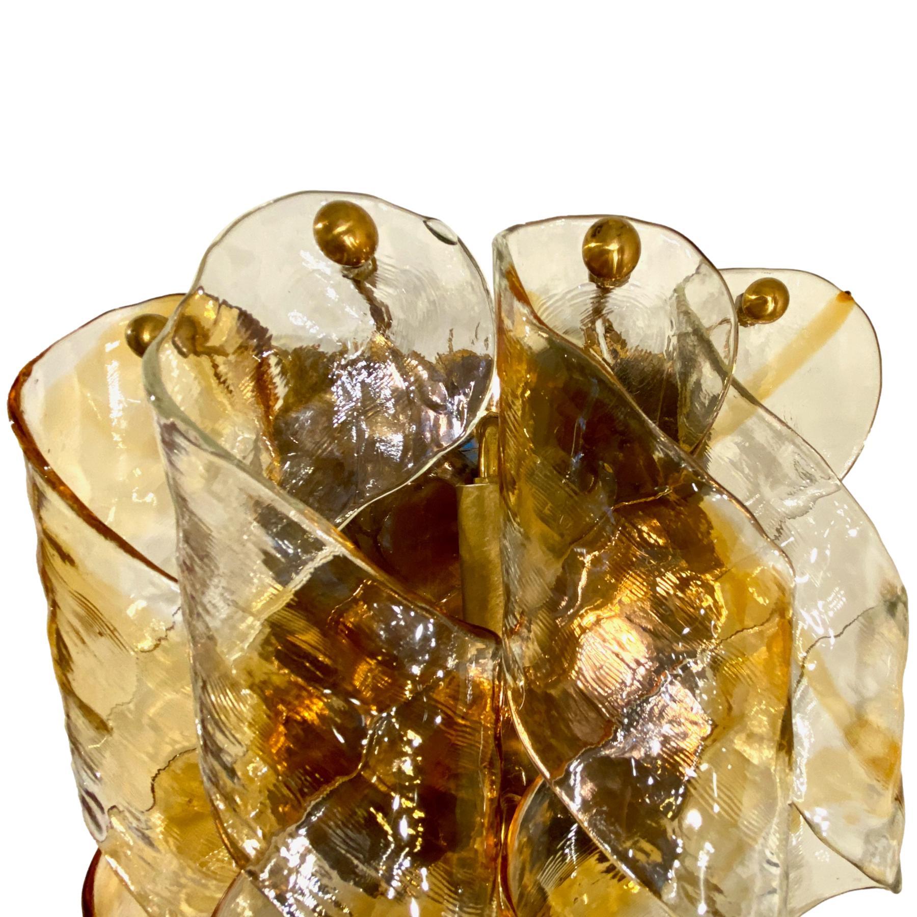 Pair of Italian Blown Glass Sconces In Good Condition In New York, NY