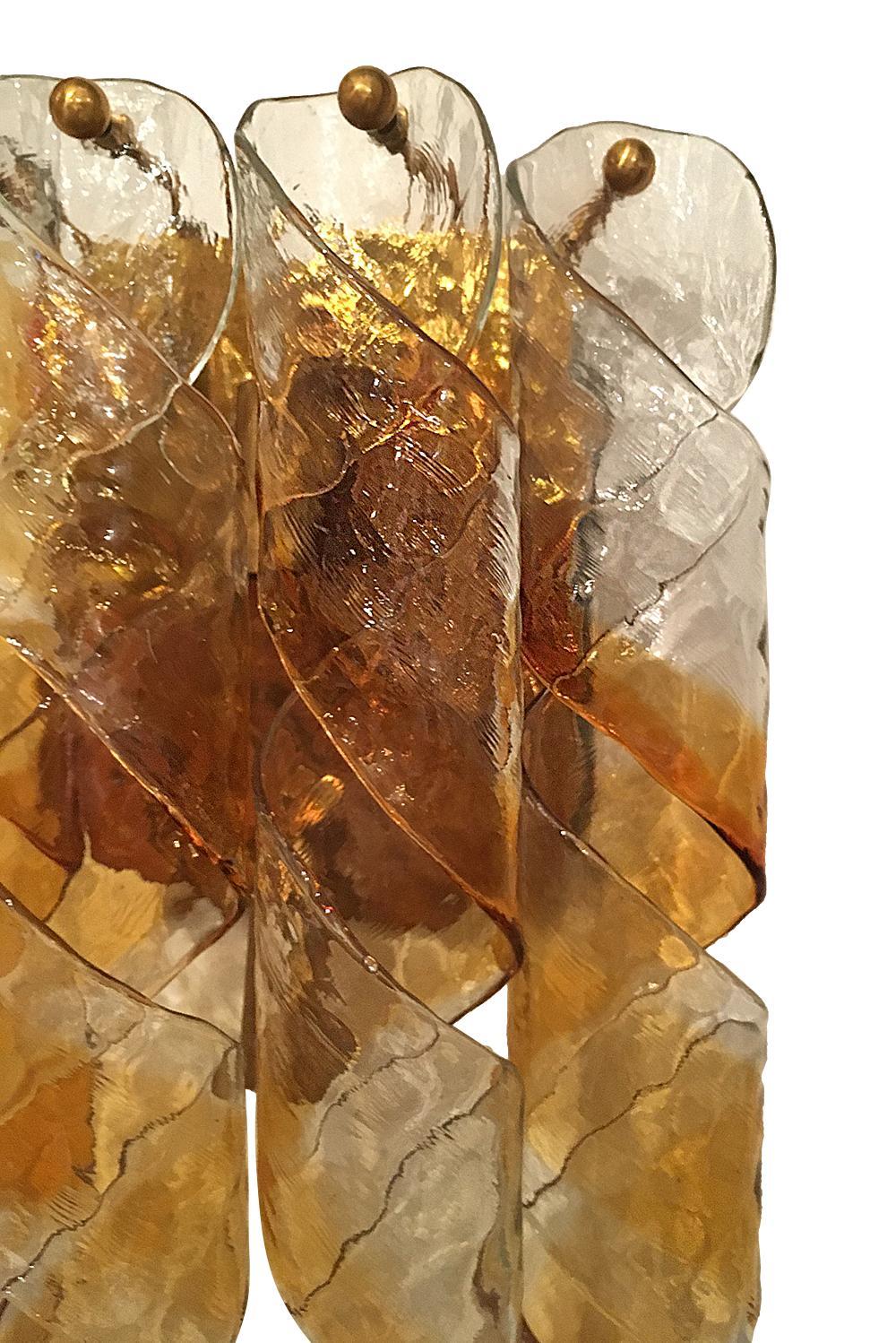 Mid-20th Century Pair of Italian Blown Glass Sconces