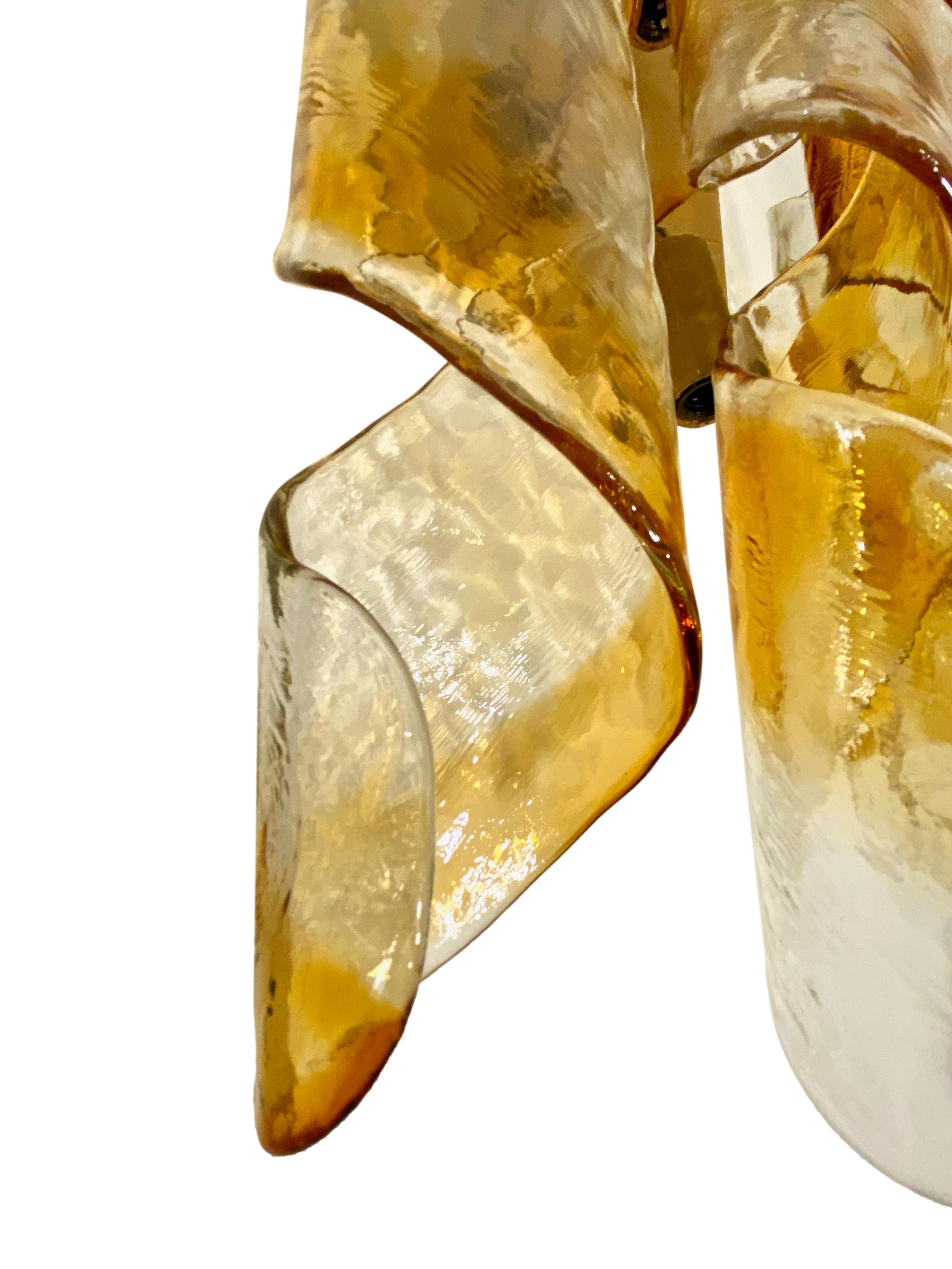 Art Glass Pair of Italian Blown Glass Sconces