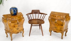 Pair of Italian Bombay Style Olive Wood Burl Veneer Patches