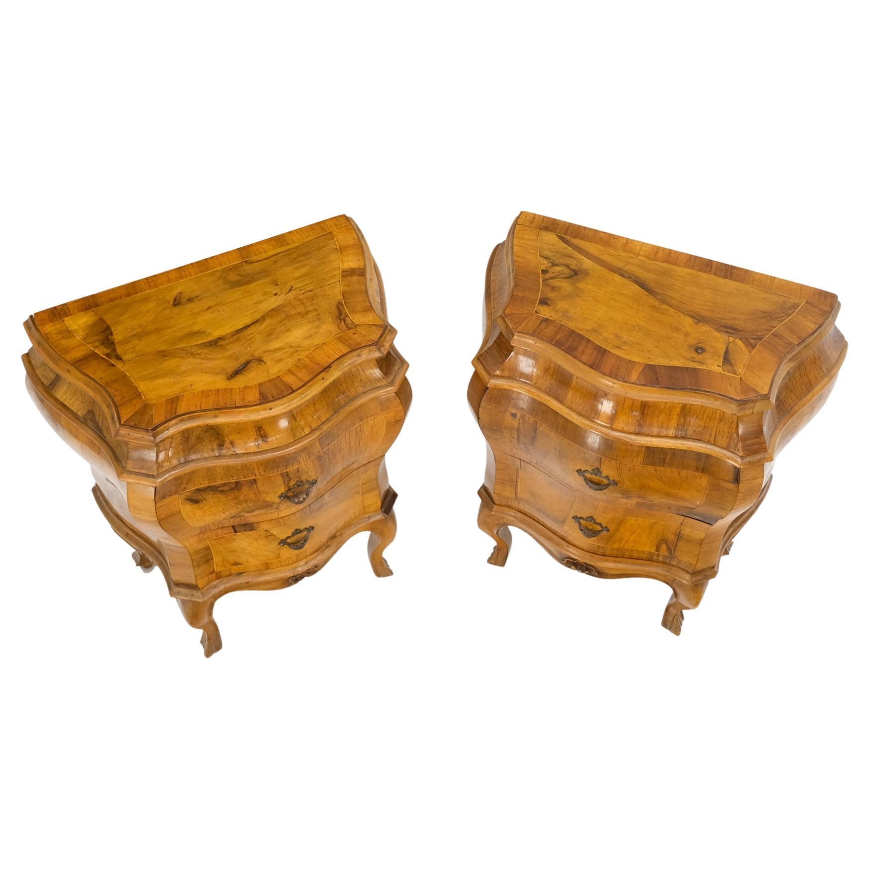 Pair of Italian Bombay Style Olive Wood Burl Veneer Patches For Sale