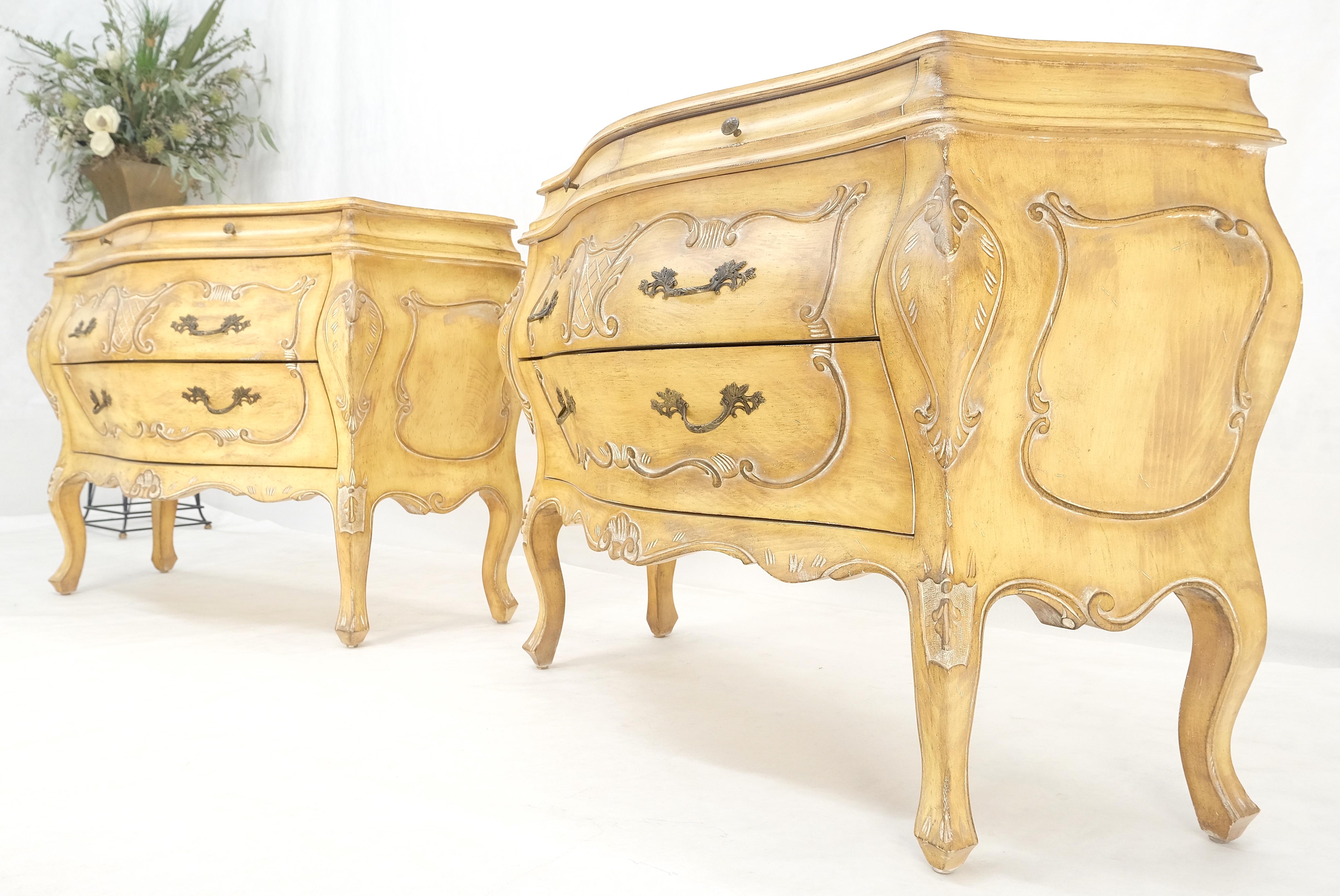 Coppia di comò decorativi italiani a 4 cassetti finitura osso MINT