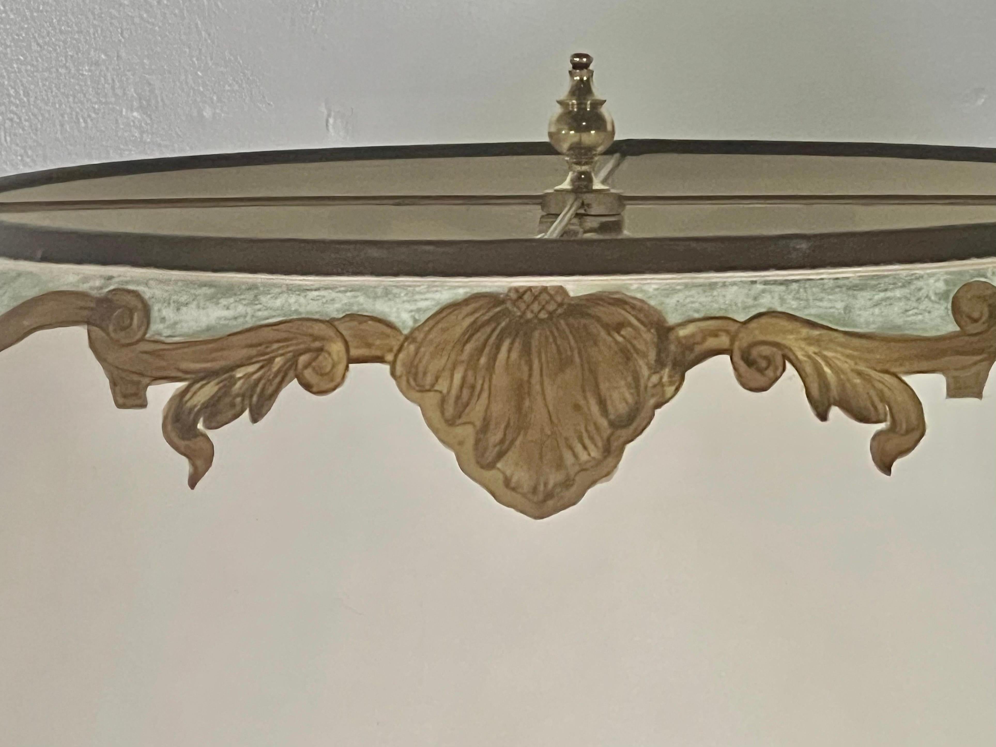 Pair of Italian Borghese Lamps with Parchment Shades For Sale 2