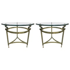 Pair of Italian Brass and Glass Tables