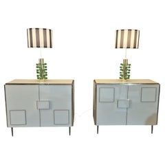 Pair of Italian Brass and Murano Glass Table Lamps by Justfurnituress, Handmade
