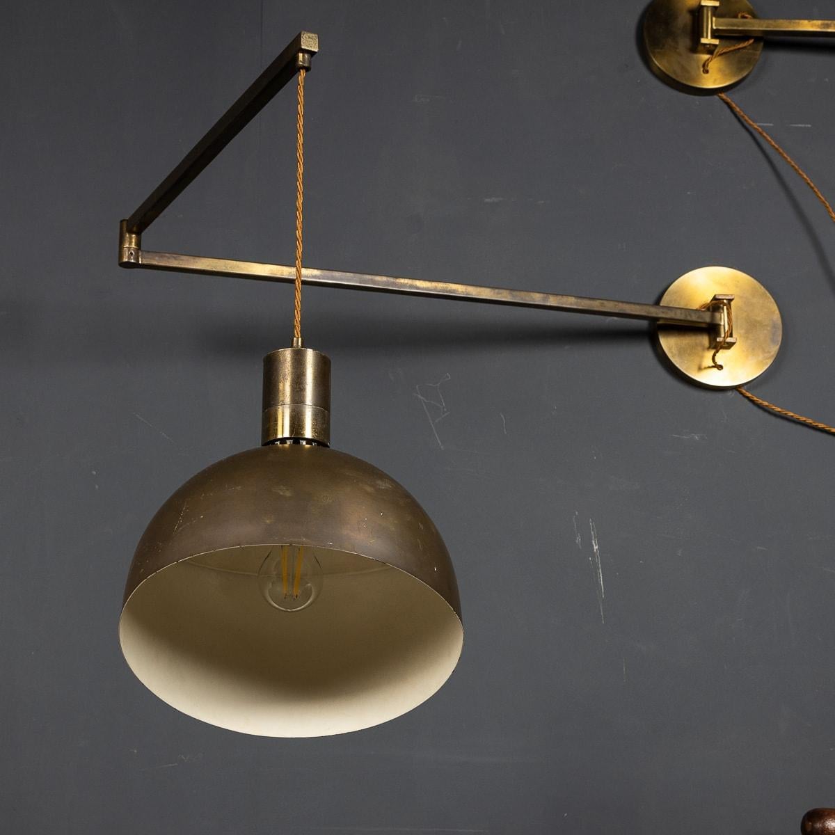 Pair of Italian Brass Articulated Wall Lights by Albini & Helg, c.1960 For Sale 4
