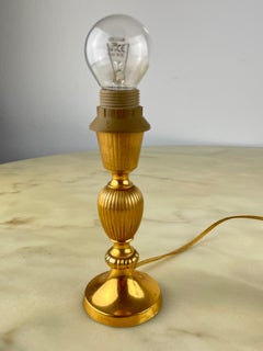 Set of 2 Italian Brass Bedside Lamps by Gaetano Sciolari  1970s