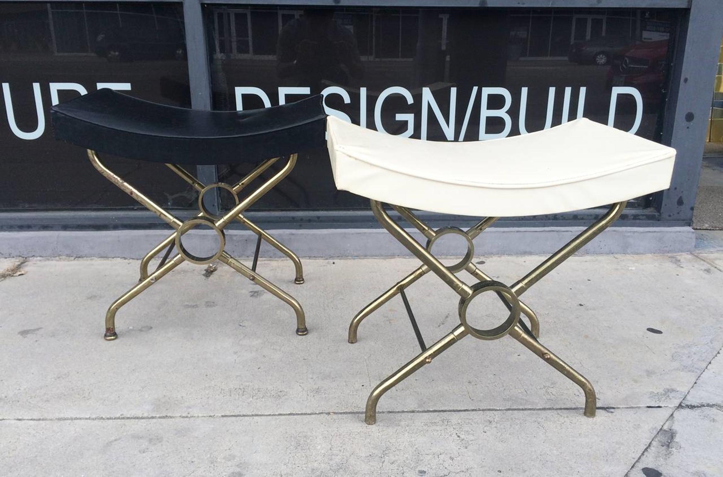 Pair of Italian Brass Benches For Sale 1