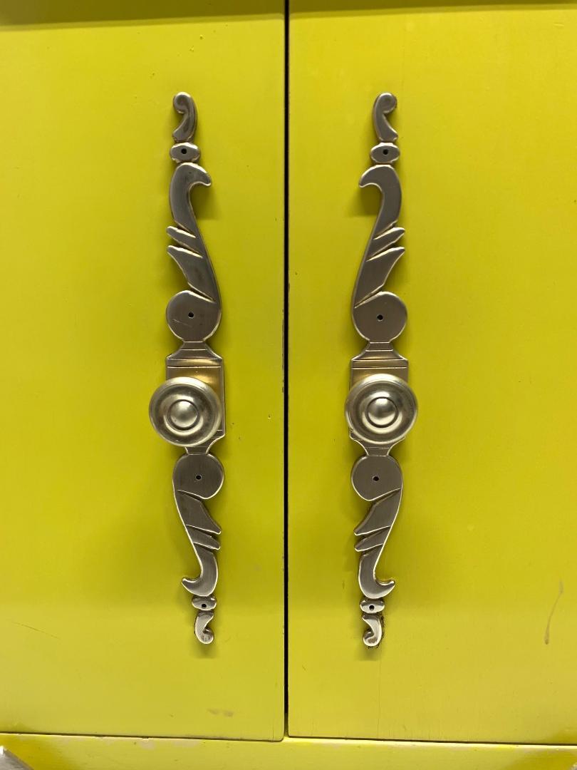 Italian Brass with Marble Tops, Pair For Sale at 1stDibs
