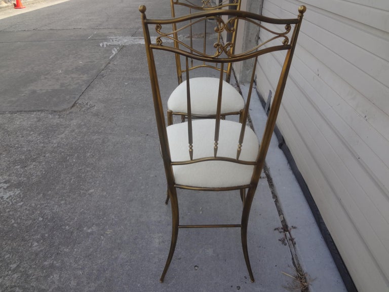 Pair of Italian Brass Chiavari Chairs For Sale 2