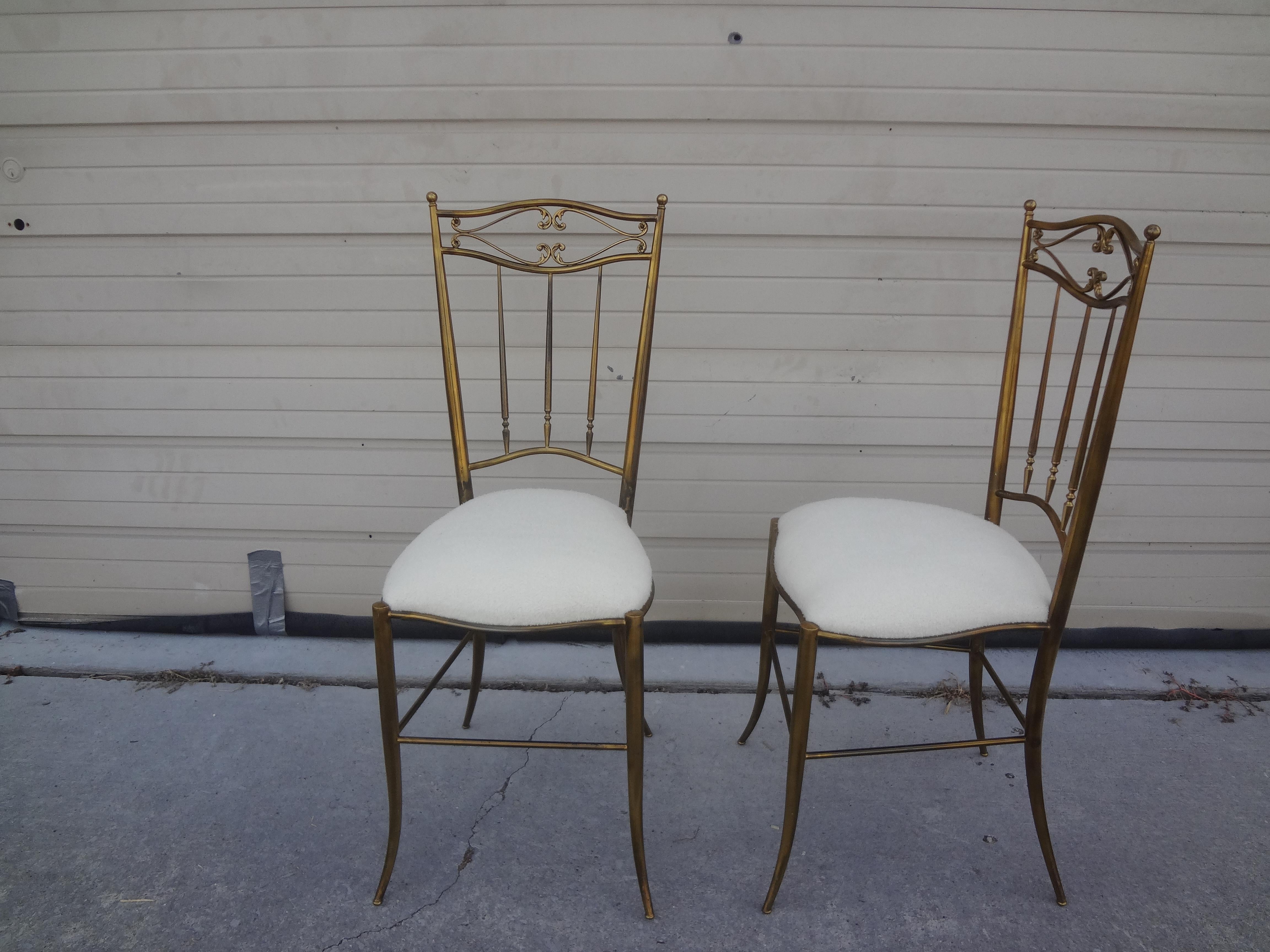 Pair of Italian Brass Chiavari Chairs 3