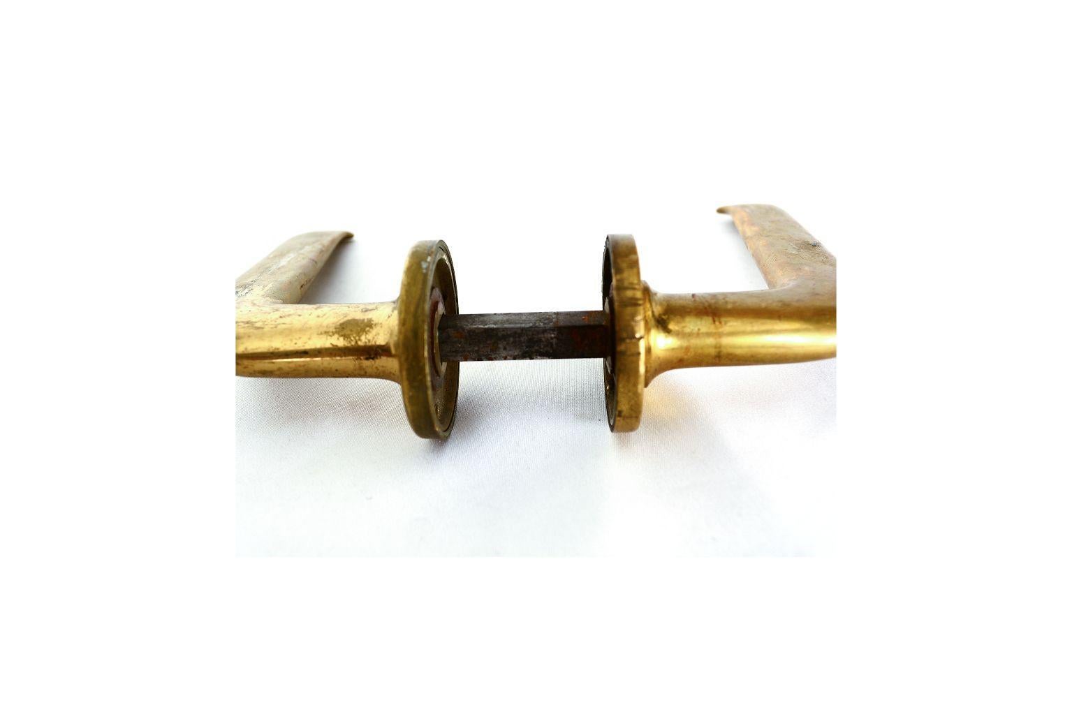 Pair of Italian Brass Door Pull Handles by Gio Ponti, Italy, 1950s 2