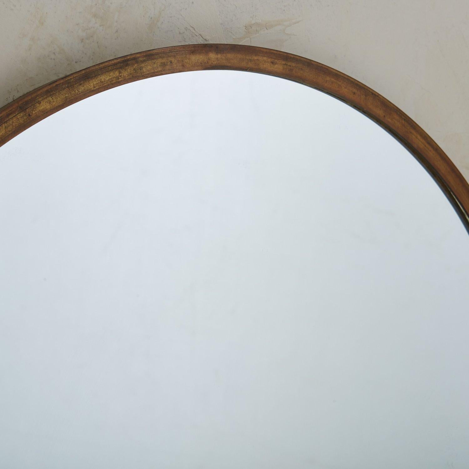 Pair of Italian Brass Frame Shield Mirrors, 20th Century 1