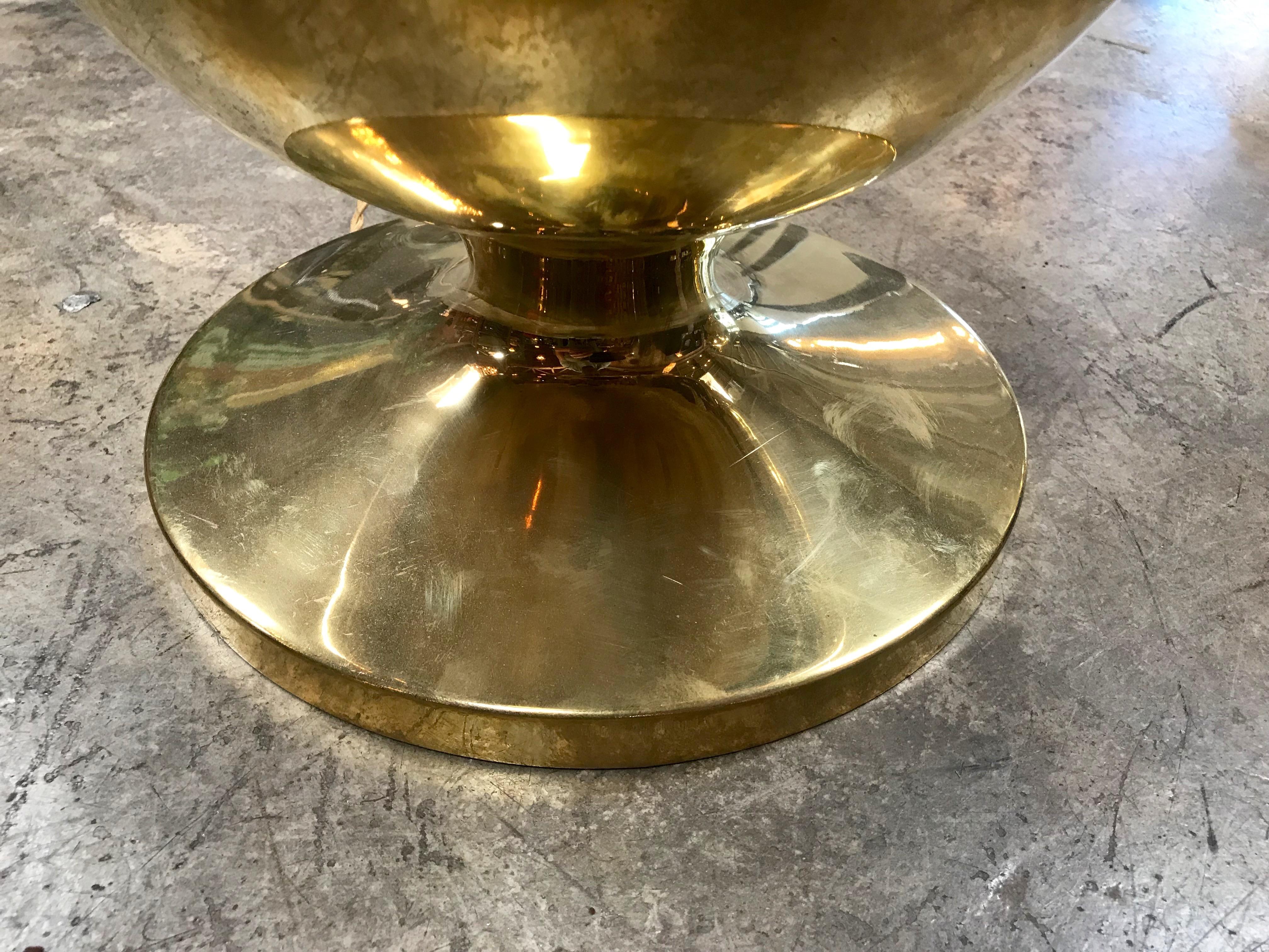 Pair of Italian Brass Globe Lamps, 1960s 1