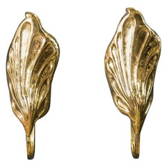 Pair of Italian Brass Leaf Sconces by Claudio Giorgi for Bottega Gadda