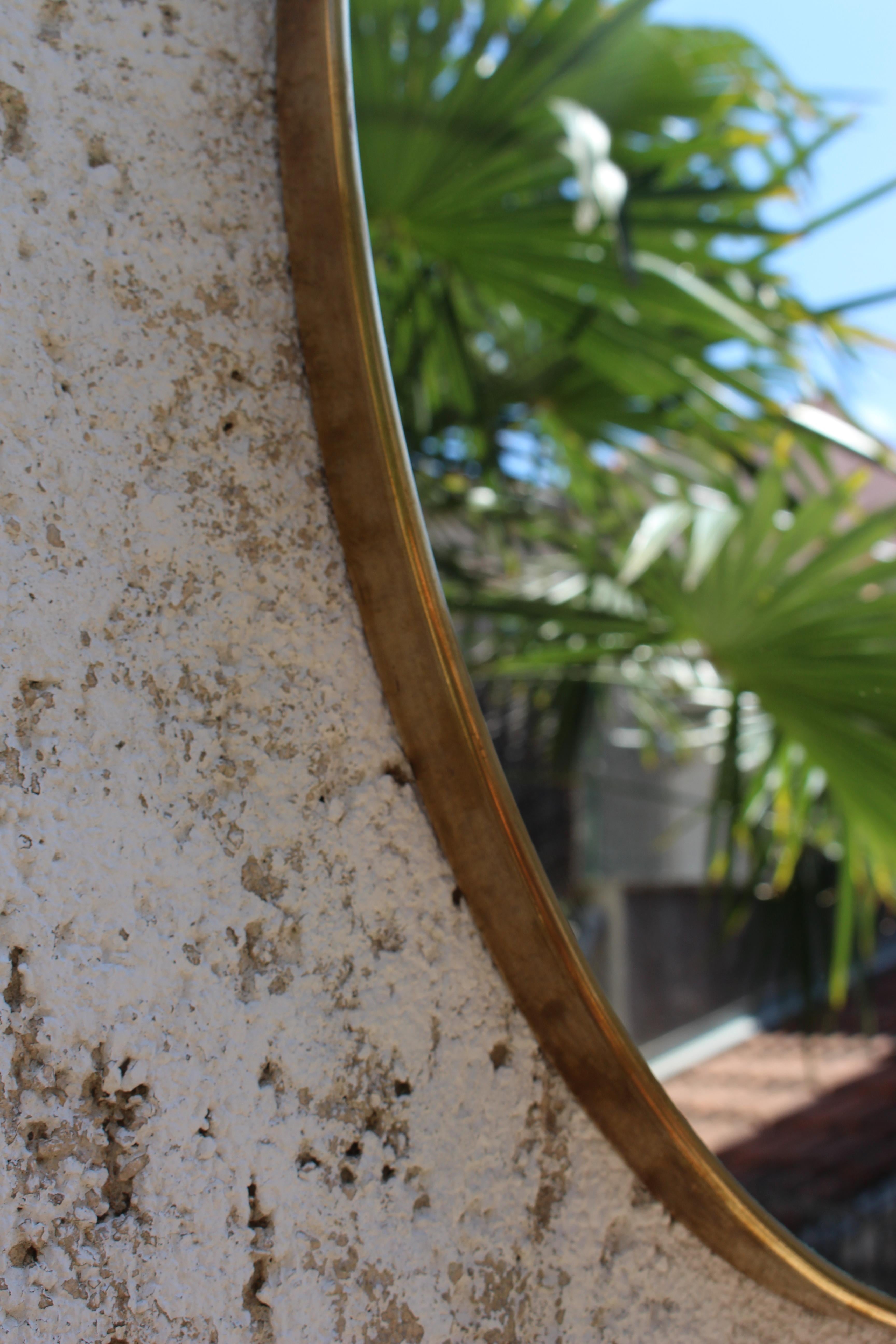 Pair of Italian Brass Mirrors In Good Condition In Los Angeles, CA