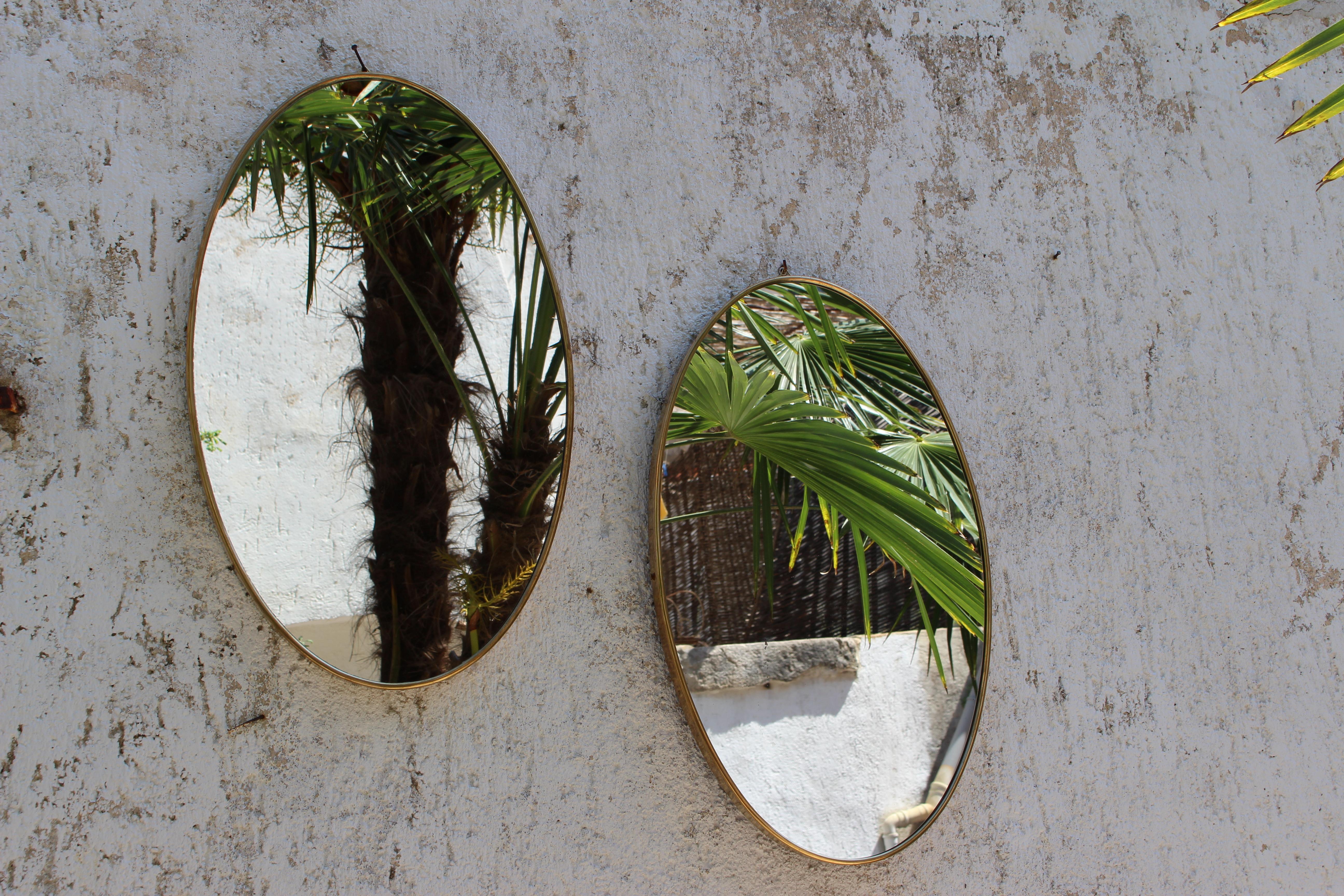 Pair of Italian Brass Mirrors 2