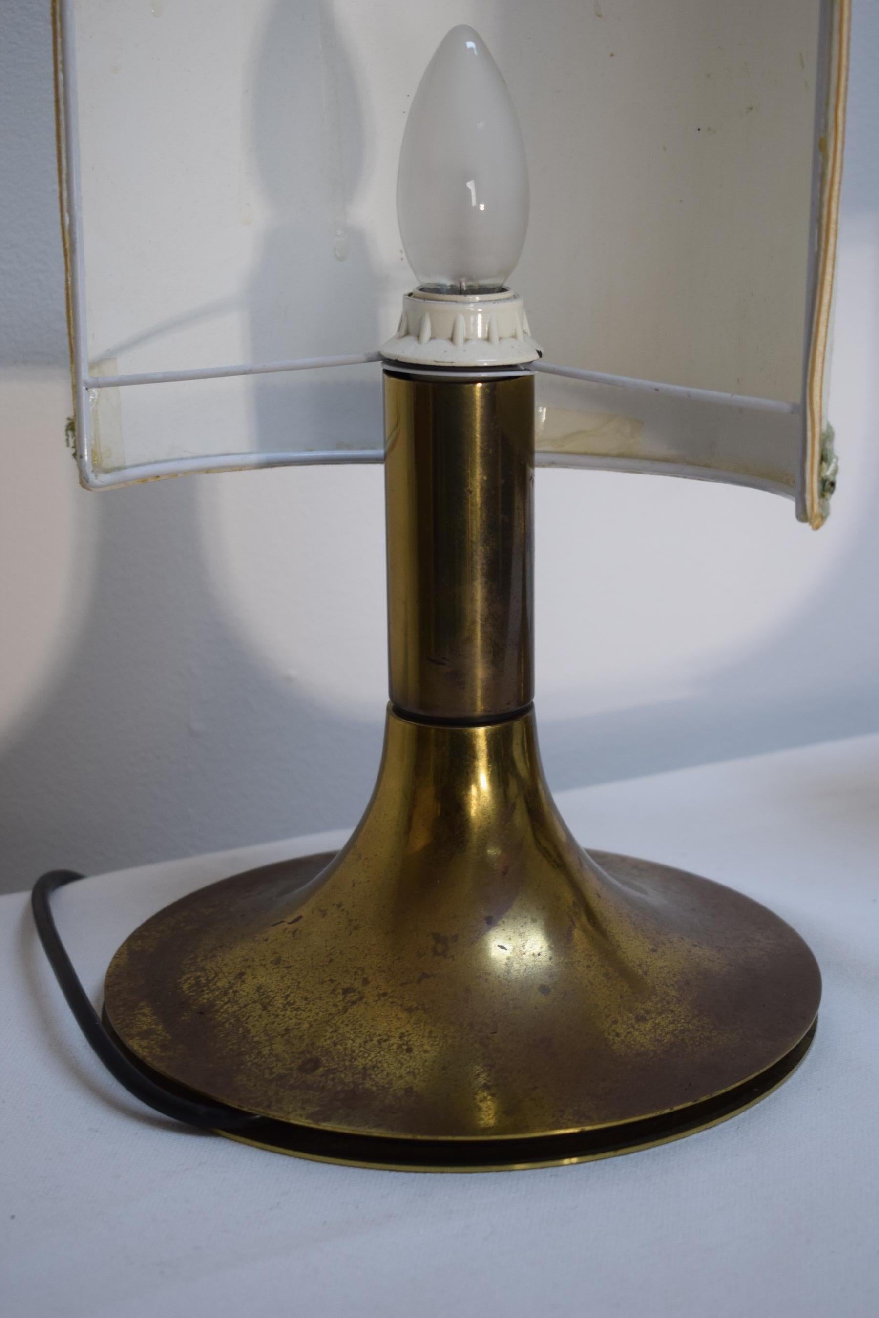 Pair of Italian Brass Table Lamps, 1960s In Good Condition In Palermo, PA