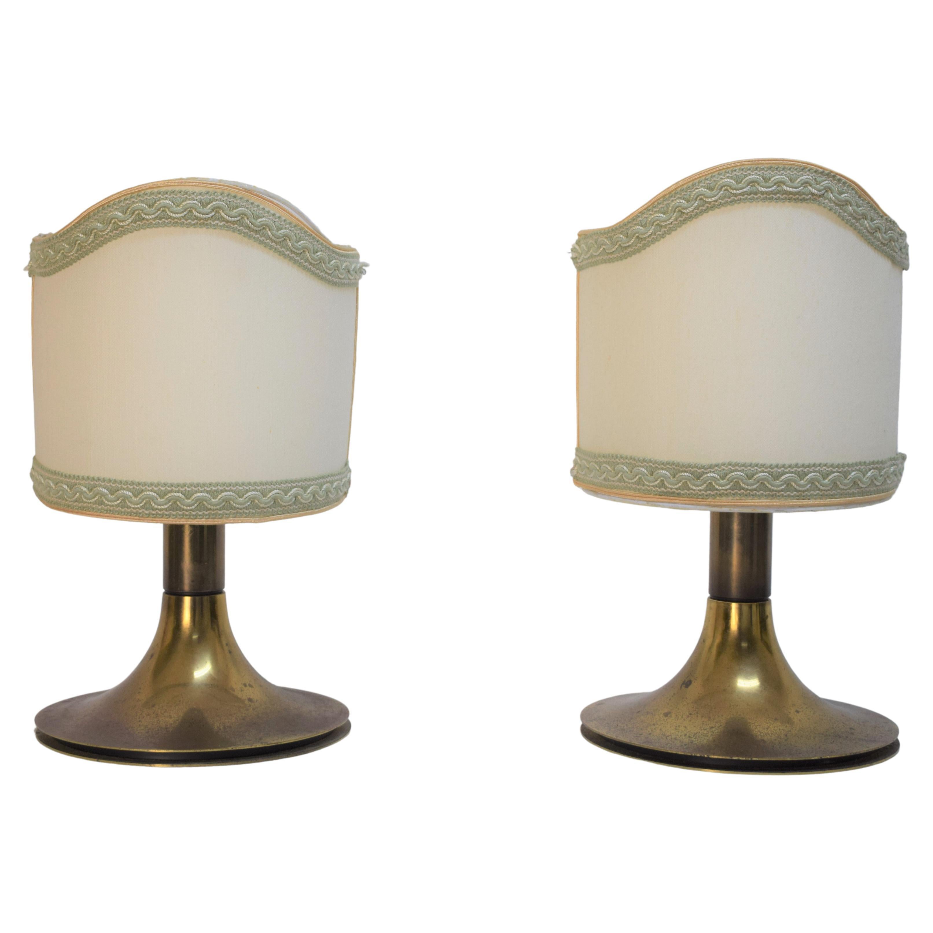 Pair of Italian Brass Table Lamps, 1960s
