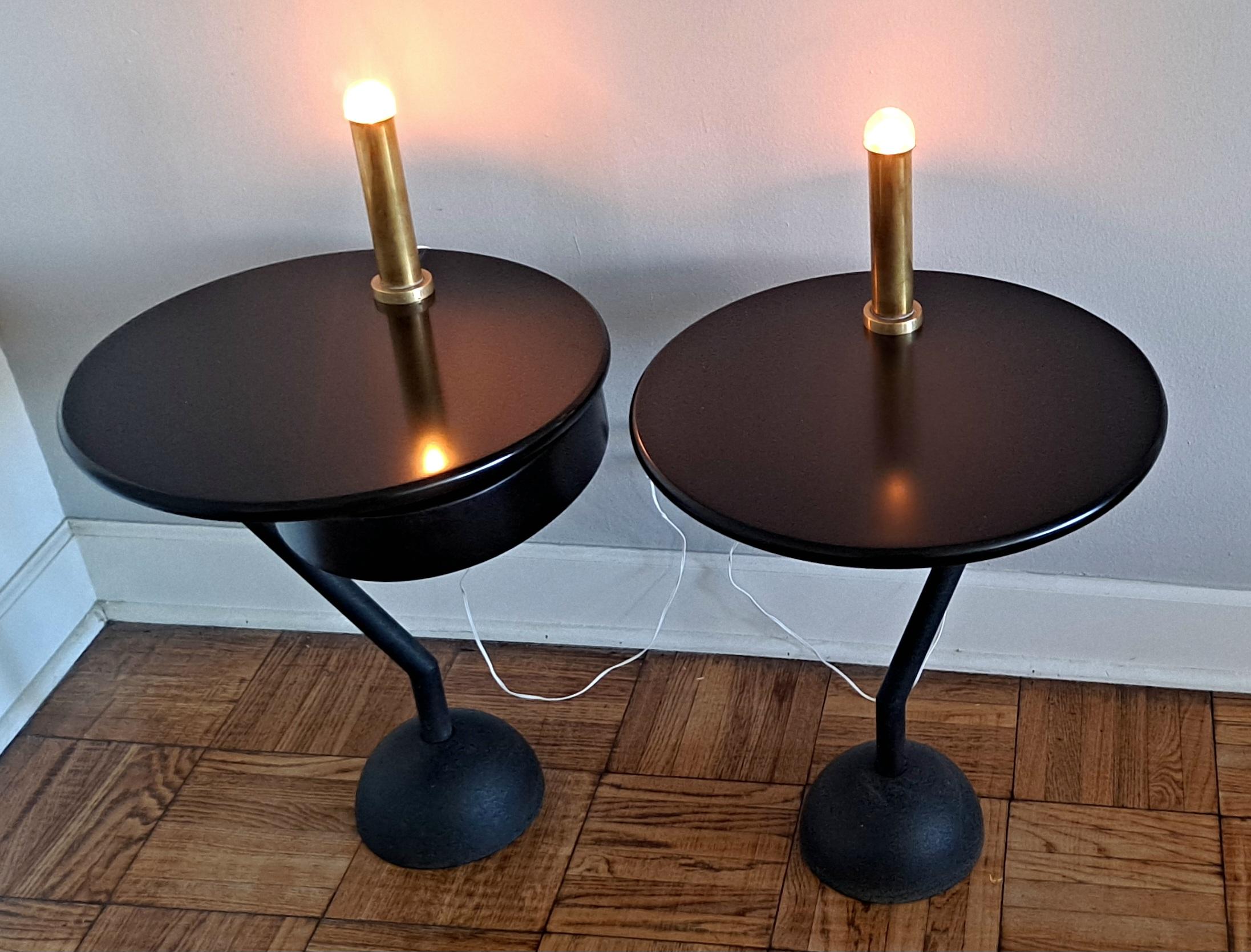 Paar von  Italienisch  Messing  Tischlampen  im Angebot 1