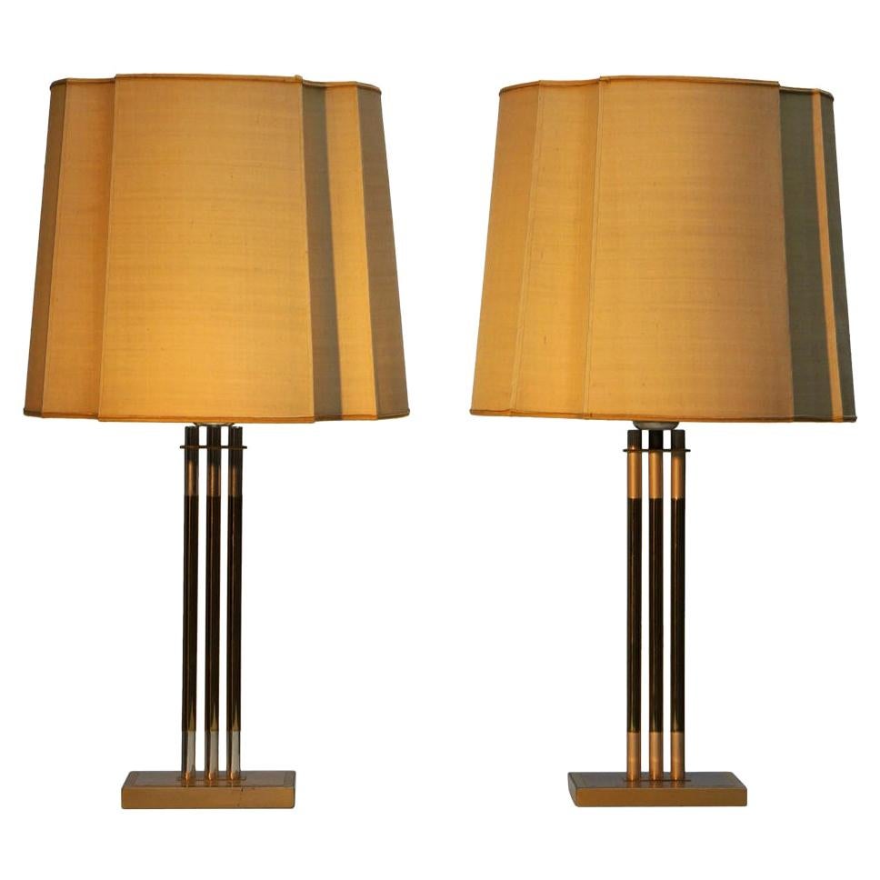 Pair of Italian Brass Table Lamps