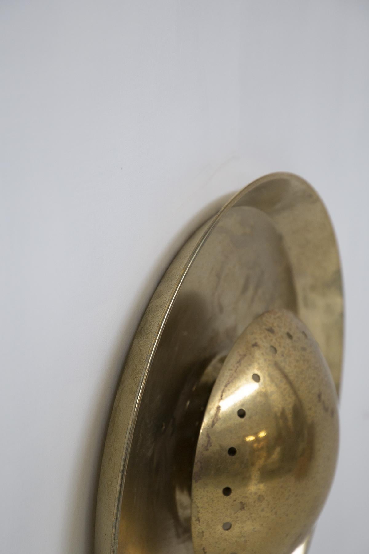 Modern Pair of Italian Brass Wall Lamps