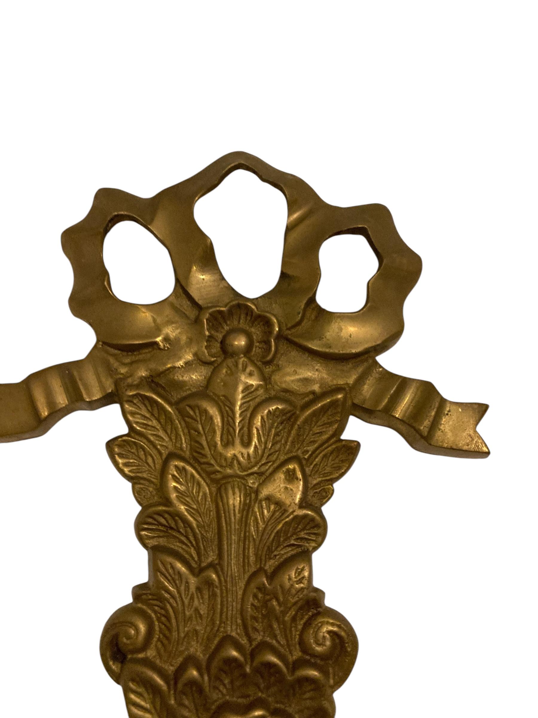 Pareja de apliques de latón italiano, candelabros en venta 3
