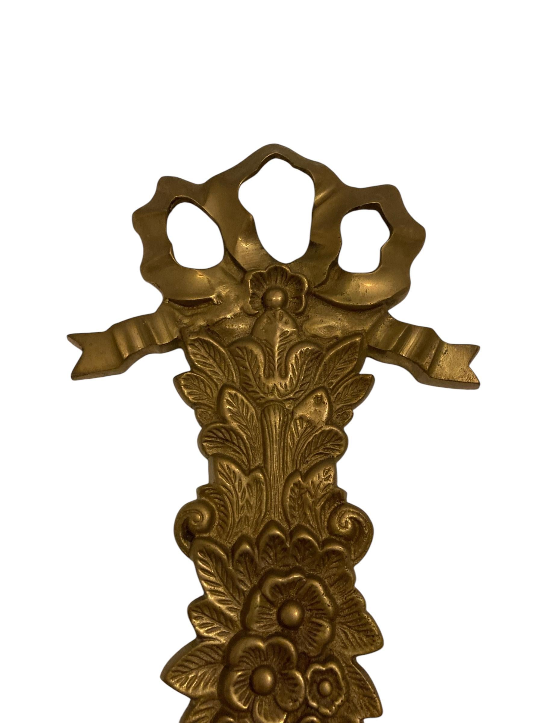 Pareja de apliques de latón italiano, candelabros Latón en venta