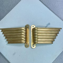 Pair of Italian Brass Wing Form Door Pulls