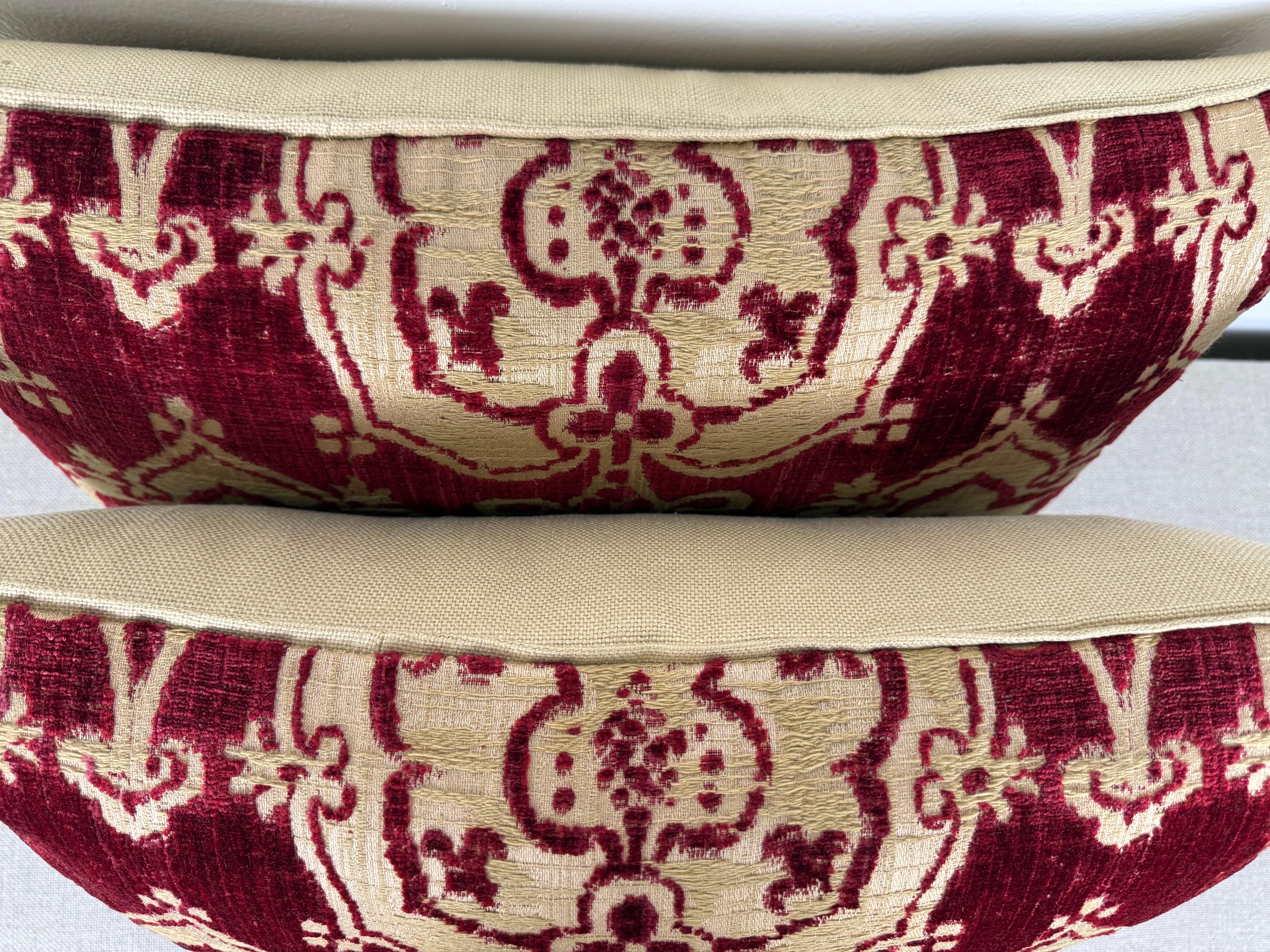 XIX secolo Coppia di cuscini in broccato italiano in vendita