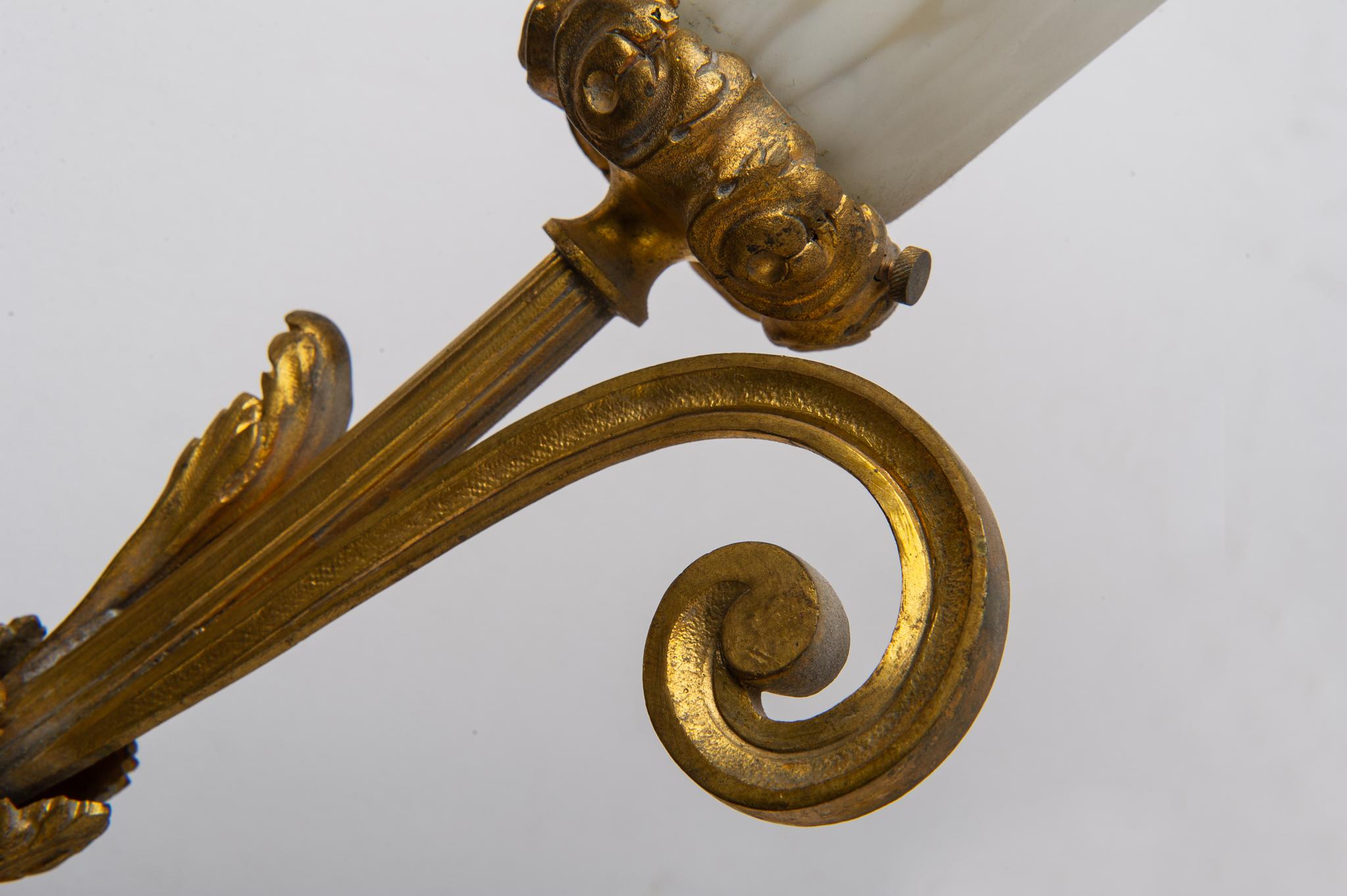 Pareja de bronce italiano  Lámparas de pared en venta 2