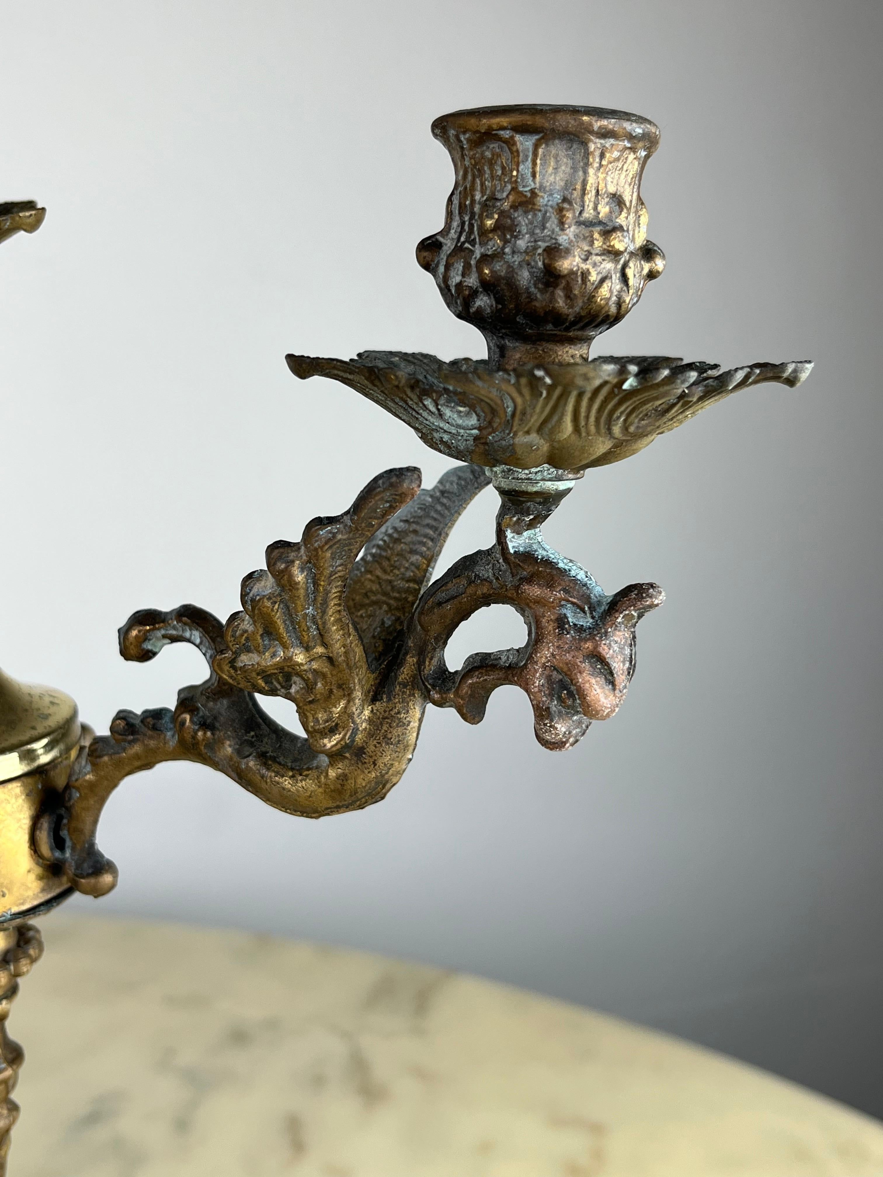 Paire de chandeliers italiens en bronze, années 1960 Bon état - En vente à Palermo, IT