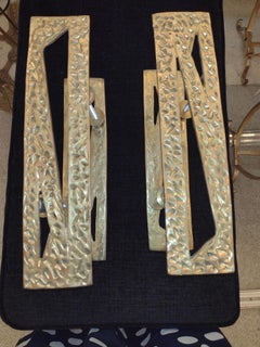 Pair of Italian Bronze Decorative Door Pull in Bronze