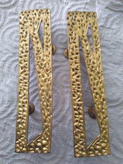 Paire de poignée de porte décoratives italiennes en bronze en bronze