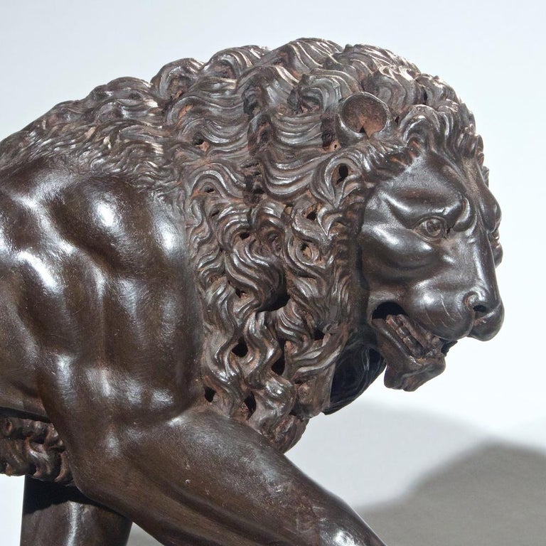 Pair of Italian  Grand Tour style Lions In Good Condition In New York, NY