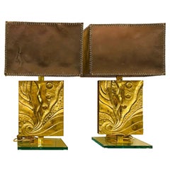 Vintage Pair of Italian Bronze Table Lamps