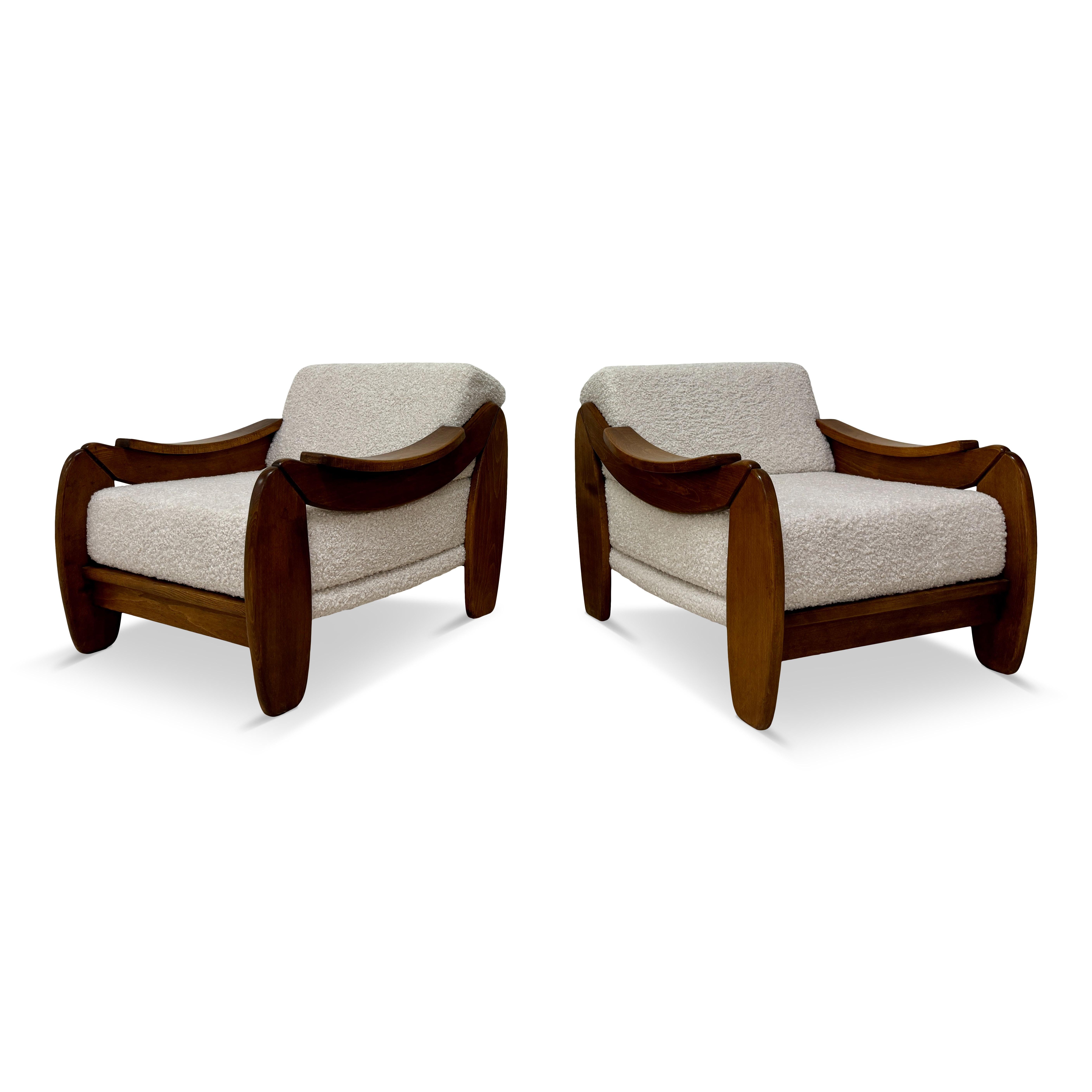 Paire de fauteuils brutalistes italiens en vente 8